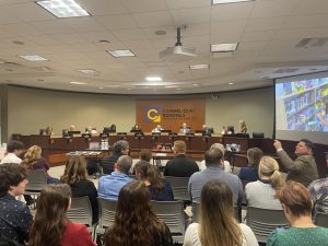 WHJE receives recognition from the Carmel Clay School Board.